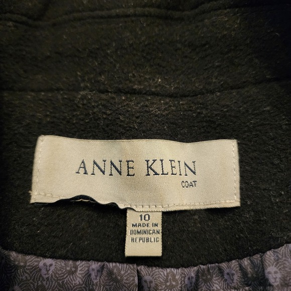 Anne Klein Wool Cashmere Walking Coat Black 10 Classic Quiet Luxury Minimalist - Picture 4 of 16